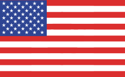The national flag of the United States of America.